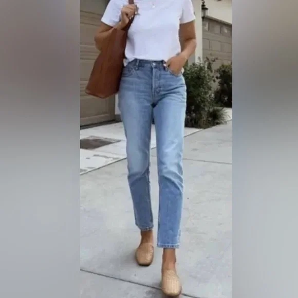 Everlane Cheeky Jean Women’s Size 26 Organic Cotton Blue Light Wash 90’s Preppy - Picture 2 of 11